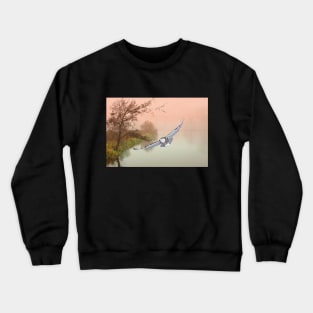 Snowy Owl in Flight Crewneck Sweatshirt